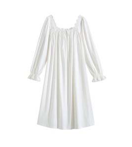 TCLN122100035 新品法式春秋季長袖仙女甜美蕾絲睡衣寬松薄款長裙家居服睡裙