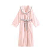 TCLN122100132 秋冬公主甜美長款加絨家居服少女浴袍加厚睡袍高級感法式復古晨袍