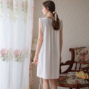 TCLN122100249 可愛純色睡裙少女夏季無袖薄款甜美寬松法式宮廷家居服公主睡衣
