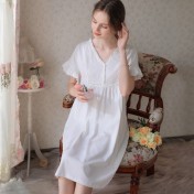TCLN122100251 短袖睡裙公主少女春夏季薄款蕾絲可愛短裙復古宮廷甜美寬松睡衣