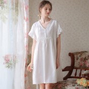 TCLN122100251 短袖睡裙公主少女春夏季薄款蕾絲可愛短裙復古宮廷甜美寬松睡衣