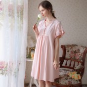 TCLN122100251 短袖睡裙公主少女春夏季薄款蕾絲可愛短裙復古宮廷甜美寬松睡衣