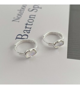 SATN122E100106 S925純銀小眾設計幻彩月光石耳環女高級感冷淡風耳圈簡約時尚耳扣