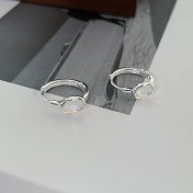 SATN122E100106 S925純銀小眾設計幻彩月光石耳環女高級感冷淡風耳圈簡約時尚耳扣