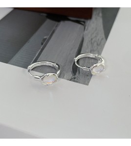 SATN122E100106 S925純銀小眾設計幻彩月光石耳環女高級感冷淡風耳圈簡約時尚耳扣