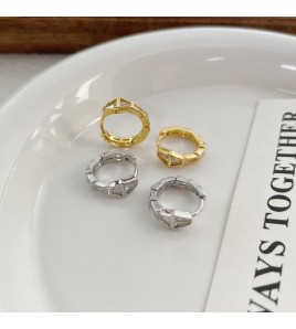 SATN122E100131 S925純銀簡約個性滿鉆蛇形耳扣女氣質小眾設計冷淡風耳環時尚耳飾