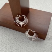 SATN122E100140 S925純銀小眾獨特高級感太陽花耳環女輕奢冷淡風耳釘個性時髦耳飾