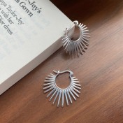 SATN122E100140 S925純銀小眾獨特高級感太陽花耳環女輕奢冷淡風耳釘個性時髦耳飾