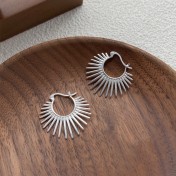 SATN122E100140 S925純銀小眾獨特高級感太陽花耳環女輕奢冷淡風耳釘個性時髦耳飾