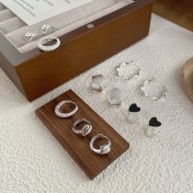 S925純銀韓國氣質耳環女生精致小眾耳扣通勤百搭組合系列耳釘耳飾