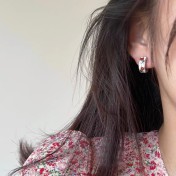 SATN122E100155 S925純銀郁金香花朵耳環女氣質溫柔明星同款耳釘小眾高級感耳扣