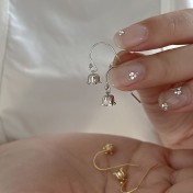 SATN122E100299 S925純銀鈴蘭花耳鉤女小眾設計高級感氣質耳環簡約輕奢耳釘耳飾