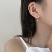 SATN122E100299 S925純銀鈴蘭花耳鉤女小眾設計高級感氣質耳環簡約輕奢耳釘耳飾