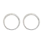 SATN122E100302 S925純銀簡約耳環女冷淡風高級感波光粼粼耳扣耳釘素耳圈耳飾品