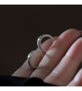 SATN122E100302 S925純銀簡約耳環女冷淡風高級感波光粼粼耳扣耳釘素耳圈耳飾品