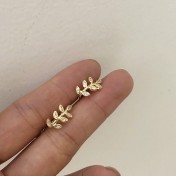 SATN122E100303 S925純銀小清新森系樹葉無耳洞耳夾小眾設計耳骨夾氣質高級感耳飾