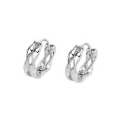 SATN122E100325 S925純銀莫比烏斯耳環女個性潮流雙線條耳扣新款時尚氣質輕奢耳圈