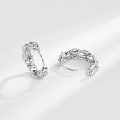 SATN122E100325 S925純銀莫比烏斯耳環女個性潮流雙線條耳扣新款時尚氣質輕奢耳圈