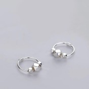 SATN122E100329 S925純銀碎銀子耳環女小眾高級感碎銀幾兩耳圈氣質輕奢新潮耳飾品