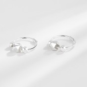 SATN122E100329 S925純銀碎銀子耳環女小眾高級感碎銀幾兩耳圈氣質輕奢新潮耳飾品