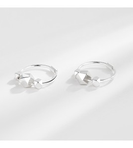 SATN122E100329 S925純銀碎銀子耳環女小眾高級感碎銀幾兩耳圈氣質輕奢新潮耳飾品