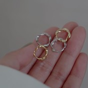 SATN122E100333 S925純銀麻花耳扣女簡約氣質莫比烏斯耳環輕奢小眾設計感圓圈耳圈