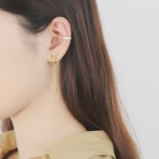 SATN122E100366 新款S925純銀耳夾蝴蝶仙子耳夾套裝耳環Ins潮流女日韓國簡約氣質