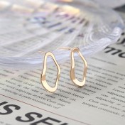 SATN122E100368 時尚S925純銀韓國氣質簡約不規則長款耳環歐美風幾何個性耳釘女