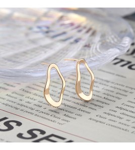 SATN122E100368 時尚S925純銀韓國氣質簡約不規則長款耳環歐美風幾何個性耳釘女