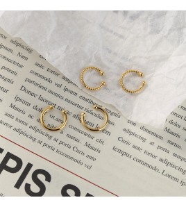 SATN122E100369 韓版S925純銀耳扣麻花耳夾簡約百搭潮女銀耳扣耳夾無耳洞地攤耳飾