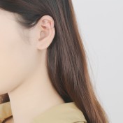 SATN122E100369 韓版S925純銀耳扣麻花耳夾簡約百搭潮女銀耳扣耳夾無耳洞地攤耳飾