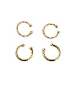 SATN122E100369 韓版S925純銀耳扣麻花耳夾簡約百搭潮女銀耳扣耳夾無耳洞地攤耳飾