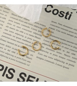 SATN122E100369 韓版S925純銀耳扣麻花耳夾簡約百搭潮女銀耳扣耳夾無耳洞地攤耳飾