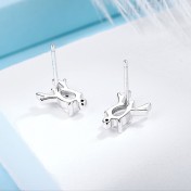 SATN122E100372 S925純銀一鹿有你耳釘鹿角耳飾日韓小清新甜美森系麋鹿耳環耳飾品