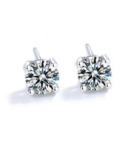 SATN122E100373 S925純銀簡約時尚鑲鉆耳釘男女通用百搭耳飾創意個性潮小飾品耳環