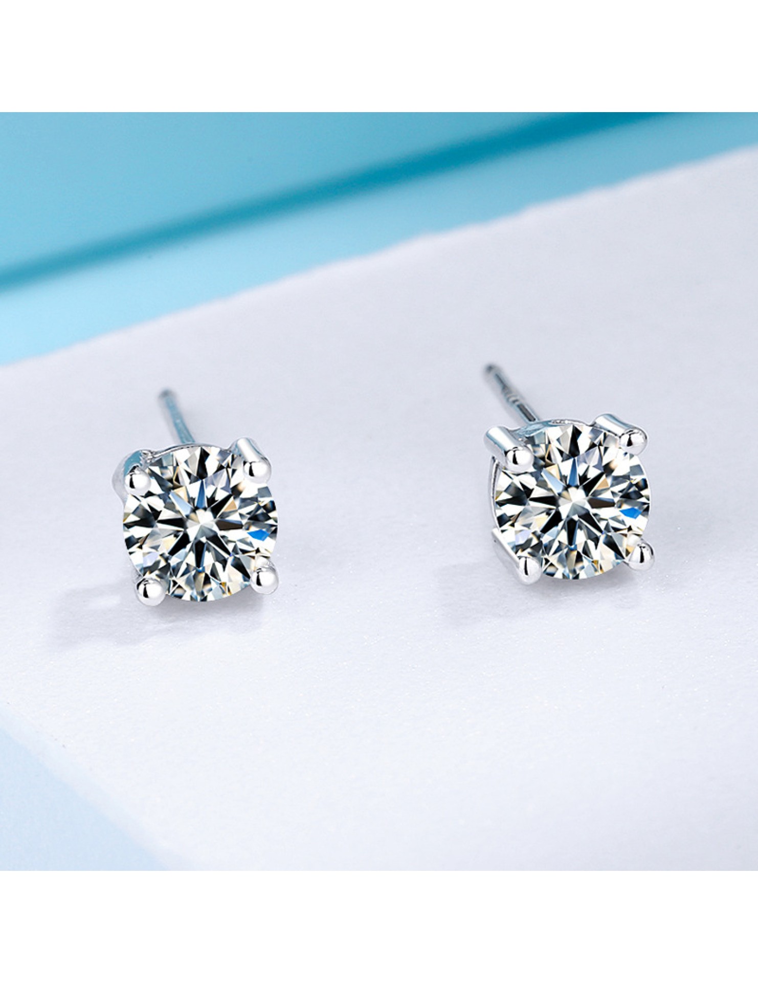 SATN122E100373 S925純銀簡約時尚鑲鉆耳釘男女通用百搭耳飾創意個性潮小飾品耳環