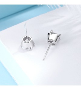 SATN122E100374 S925純銀經典時尚四爪鋯石耳釘簡約男女個性百搭潮耳環小眾耳飾