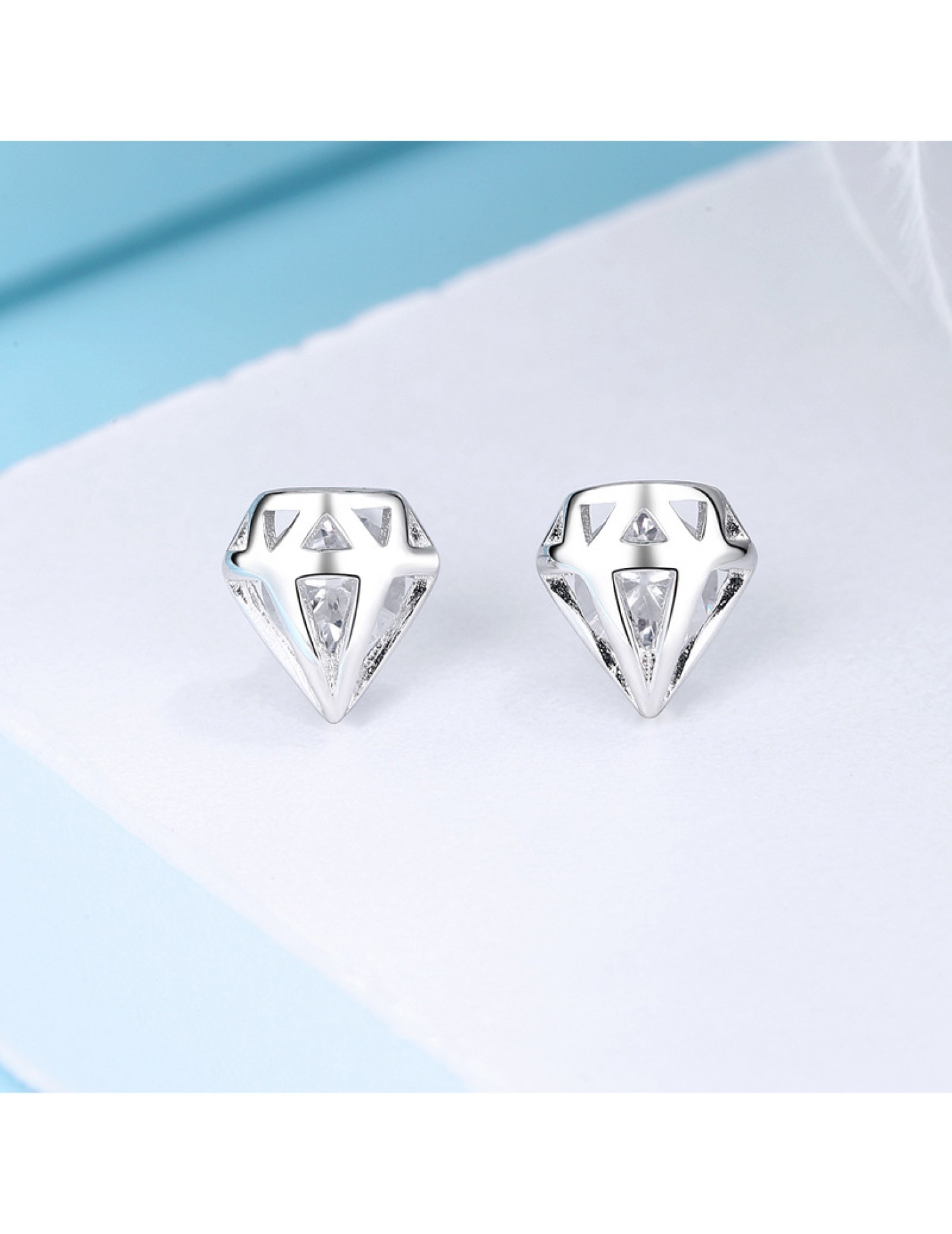 SATN122E100376 S925純銀潮流創意鉆石耳釘新款韓版小眾耳飾女生飾品