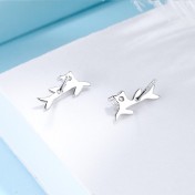 SATN122E100377 新款s925純銀耳釘女生簡約鑲鉆ins耳環韓國氣質學生耳飾禮物