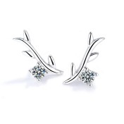 SATN122E100377 新款s925純銀耳釘女生簡約鑲鉆ins耳環韓國氣質學生耳飾禮物