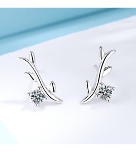 SATN122E100377 新款s925純銀耳釘女生簡約鑲鉆ins耳環韓國氣質學生耳飾禮物