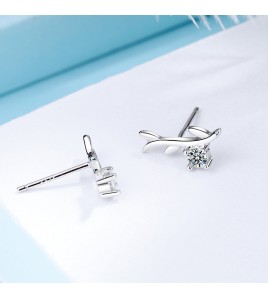 SATN122E100377 新款s925純銀耳釘女生簡約鑲鉆ins耳環韓國氣質學生耳飾禮物