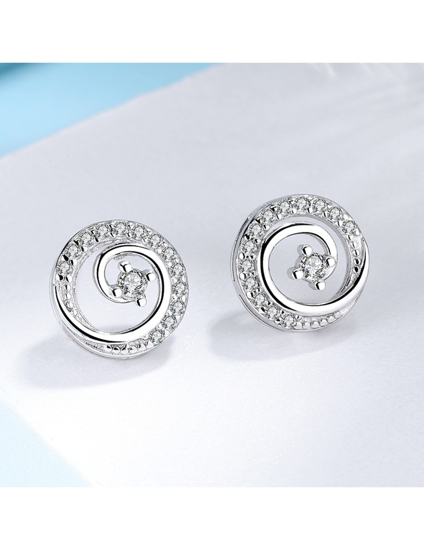 SATN122E100378 新款潮925銀耳釘女韓國鑲鉆簡約氣質ins耳飾耳環