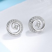 SATN122E100378 新款潮925銀耳釘女韓國鑲鉆簡約氣質ins耳飾耳環