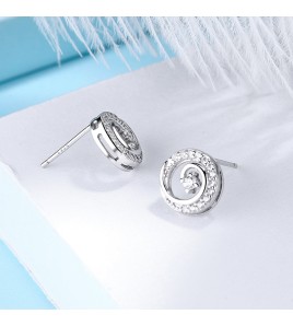 SATN122E100378 新款潮925銀耳釘女韓國鑲鉆簡約氣質ins耳飾耳環