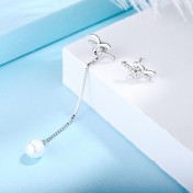 SATN122E100382 S925純銀海鷗耳墜女氣質森系耳飾不對稱時尚耳釘簡約耳環地攤