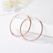 SATN122E100386 S925純銀韓版個性簡約氣質圓形圈圈耳環女耳飾品