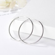 SATN122E100386 S925純銀韓版個性簡約氣質圓形圈圈耳環女耳飾品
