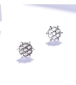 SATN122E100389 S925純銀女雪花鑲鉆耳釘甜美韓國圣誕冬天款簡約耳飾生產