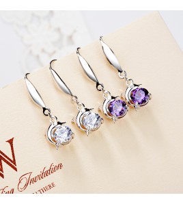 SATN122E100398 S925純銀女韓版海豚耳墜流行時尚耳環個性海豚耳飾品代發